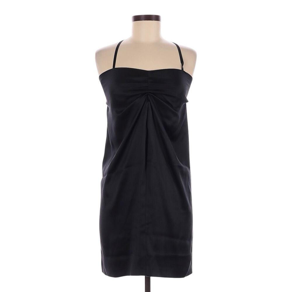Vintage Y2K Bottega Veneta 100% Silk Black Tube Mini Dress